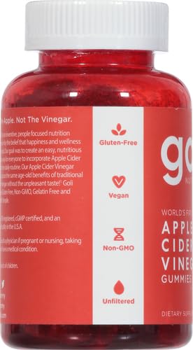 Goli Nutrition World's First Apple Cider Vinegar Gummies 60 Count,