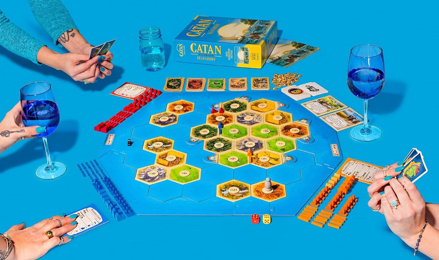 CATAN Seafarers Board Game Expansion - Explore, Settle, and Conquer New Isles! Strategy Game, Family Game for Kids and Adults, Ages 10+, 3-4 Players, 60 Minute Playtime, Made Studio