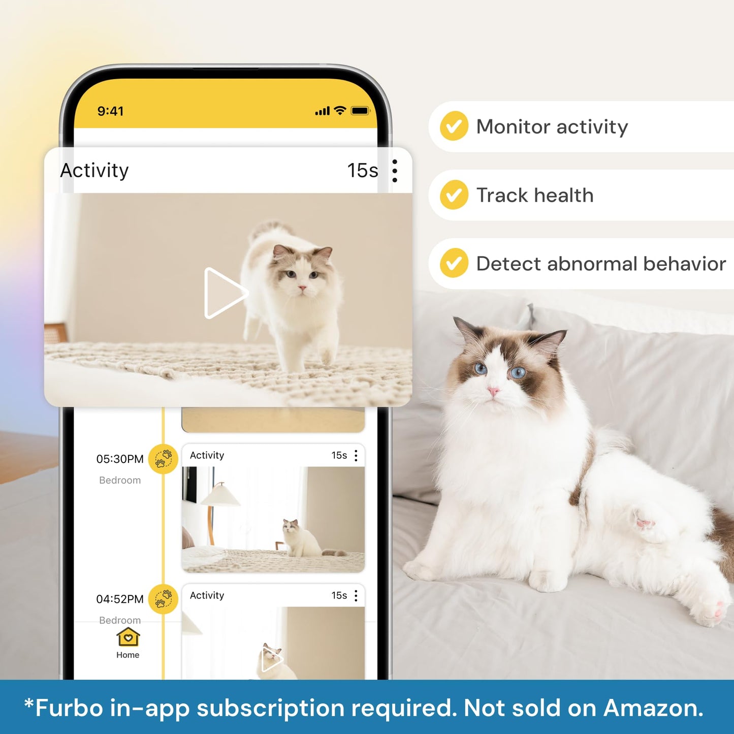 Furbo 360° Dog Camera + Nanny Bundle: Home Security & Dog Safety Alerts, Rotating Pet Treat Dispenser Camera with Speaker, Smart Home Indoor Cam w Phone App (Additional Subscription Required at Setup)