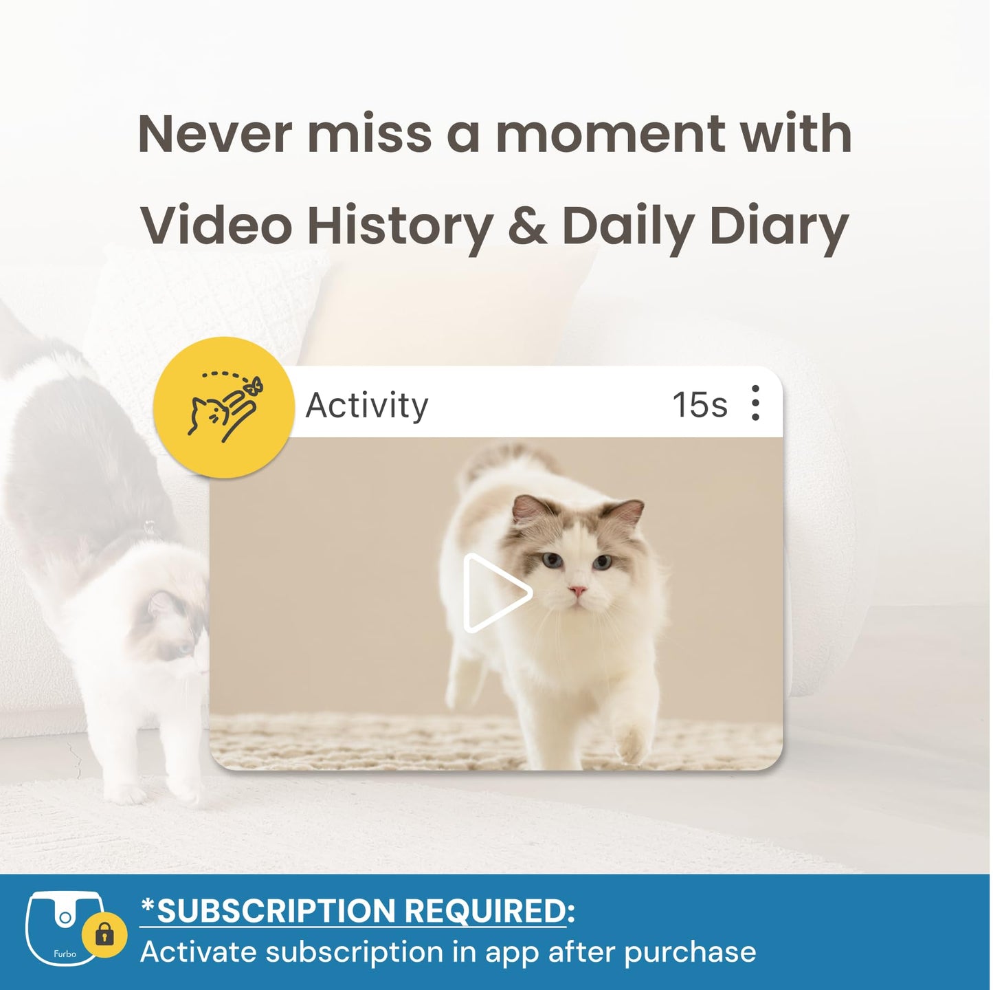 Furbo 360° Dog Camera + Nanny Bundle: Home Security & Dog Safety Alerts, Rotating Pet Treat Dispenser Camera with Speaker, Smart Home Indoor Cam w Phone App (Additional Subscription Required at Setup)