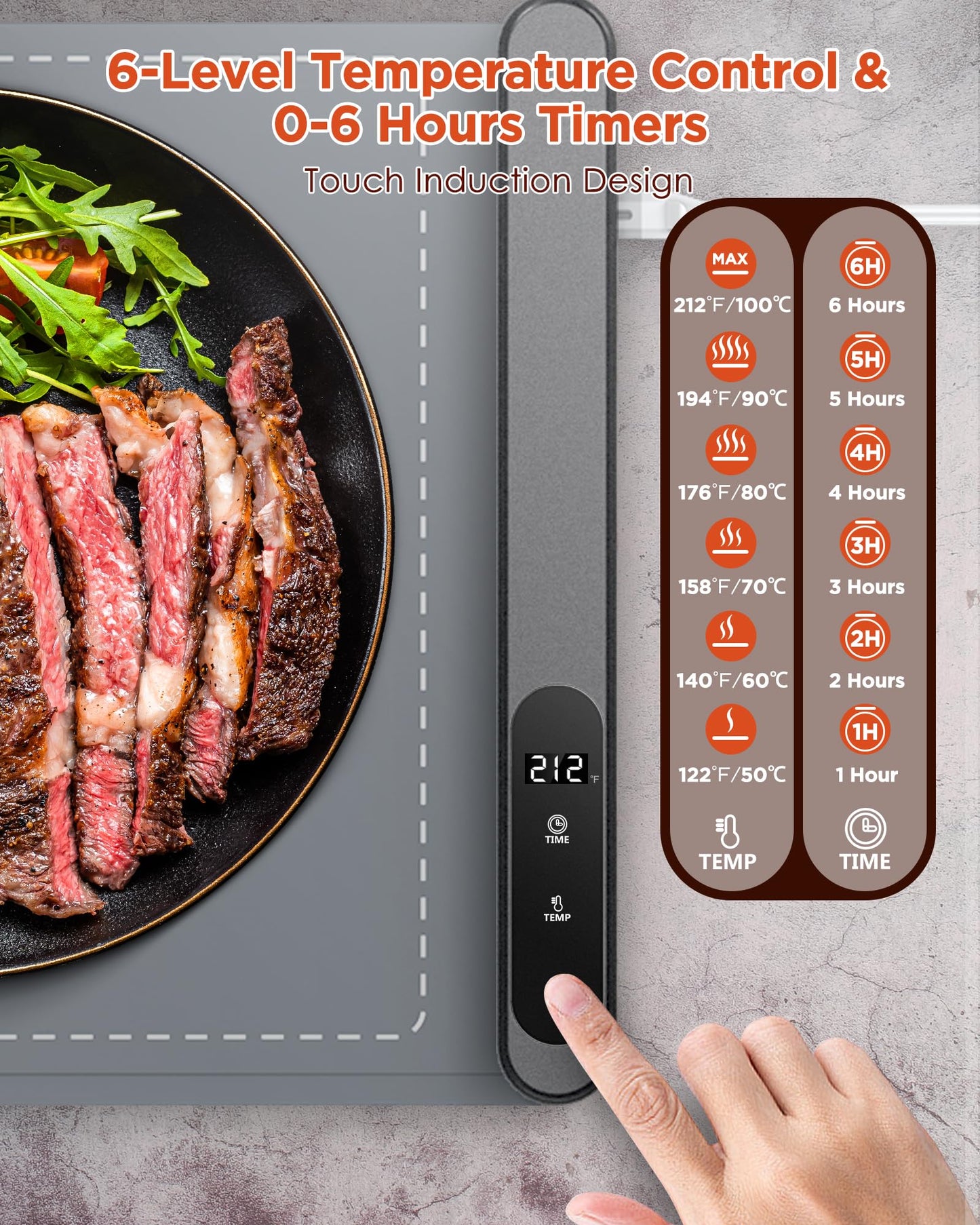 Food Warming Mat, Upgrade High-tech Graphene Heating Film,