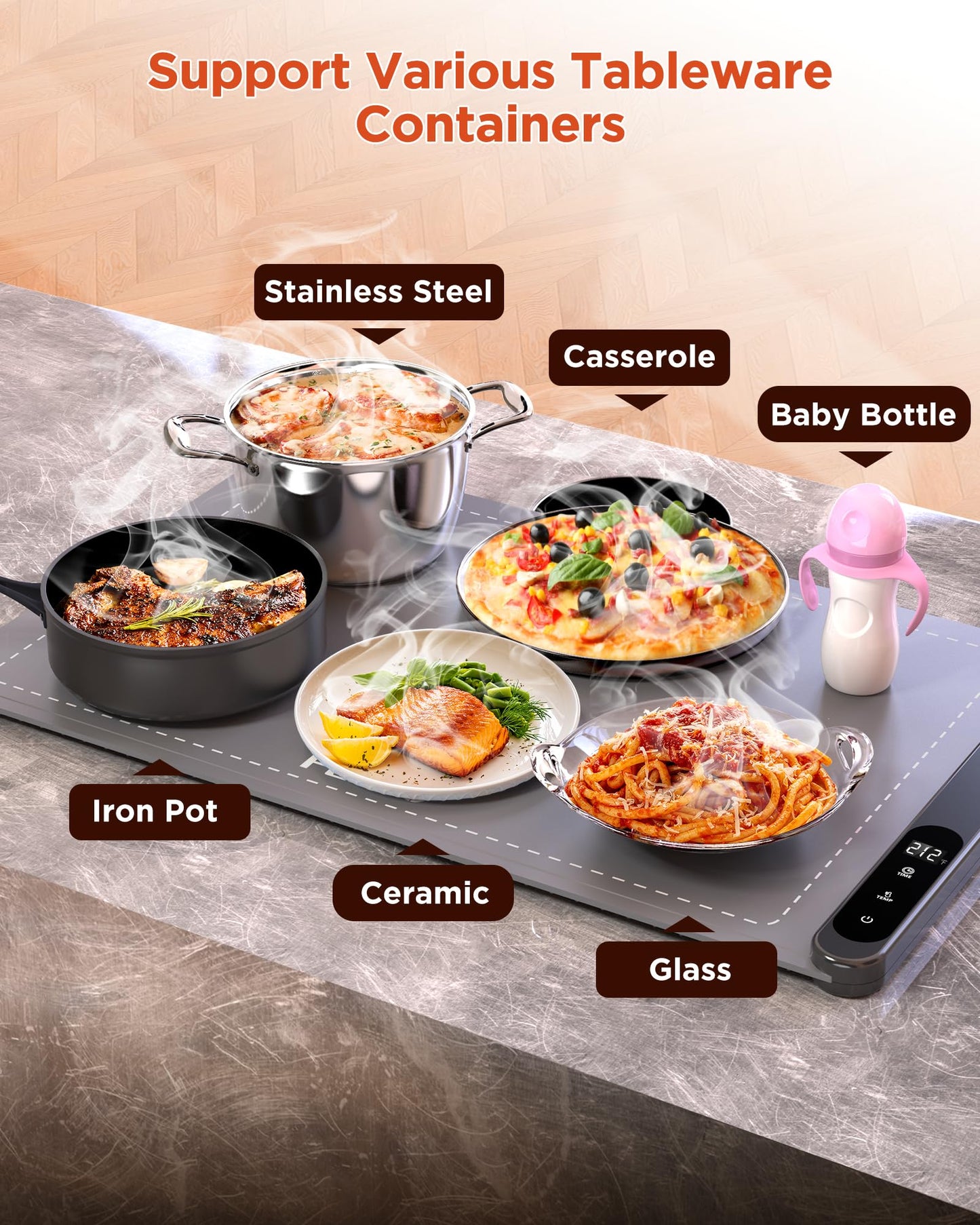 Food Warming Mat, Upgrade High-tech Graphene Heating Film,