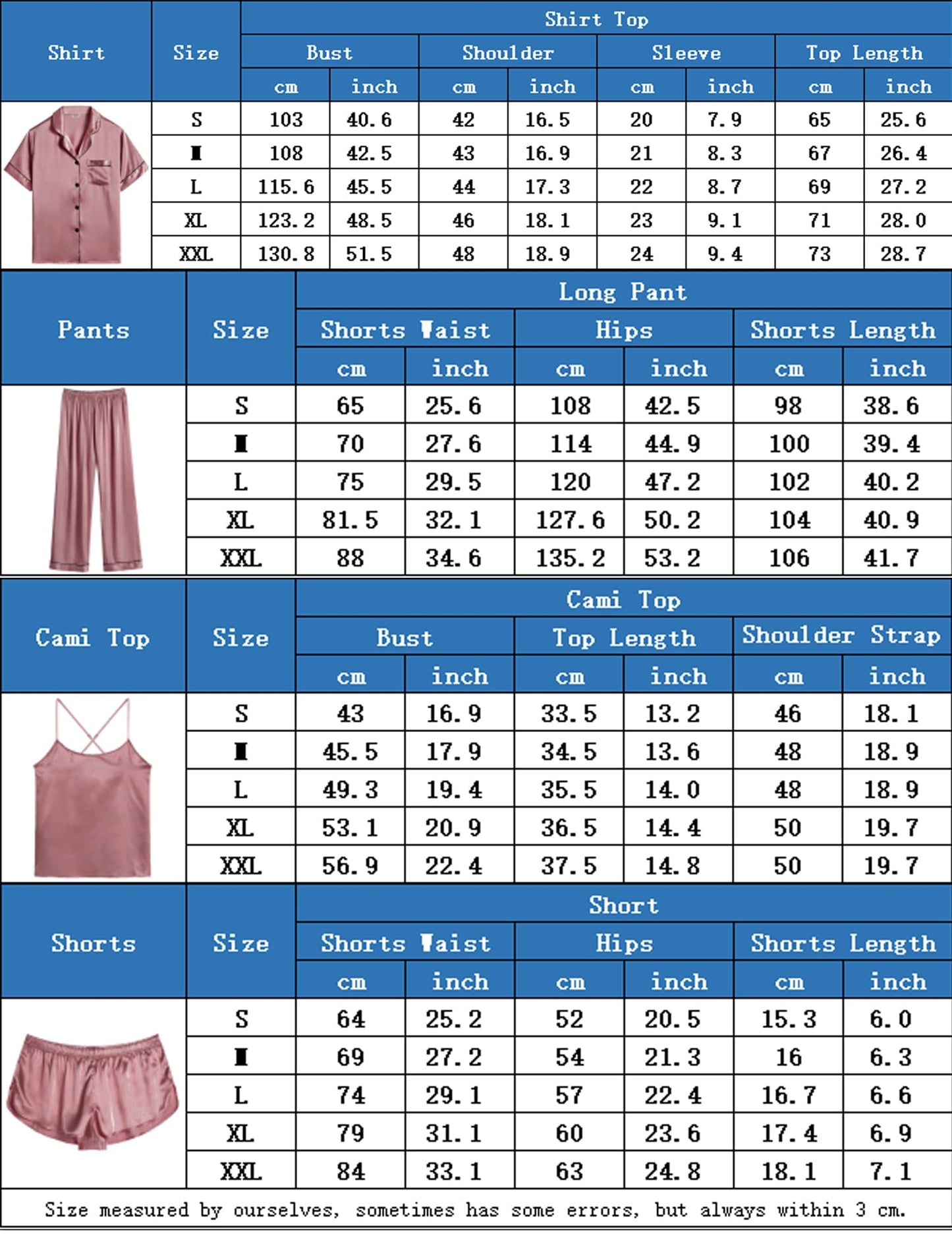 Womens 4pcs Pajamas Sets Silk Satin Pjs Silky Sexy Cami Shorts Set Button Down Short Sleeve Sleepwear Loungewear
