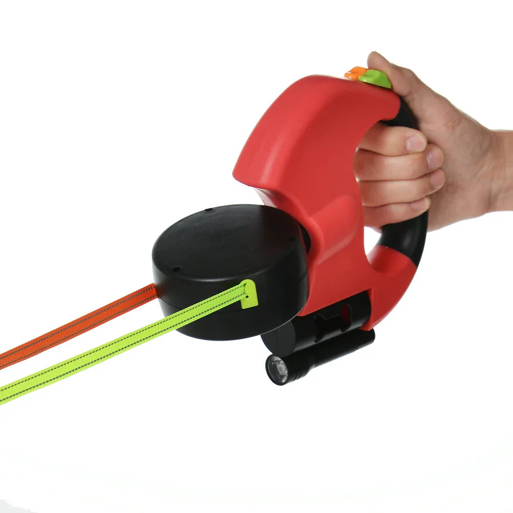 Retractable small dog double Pet Leash with light