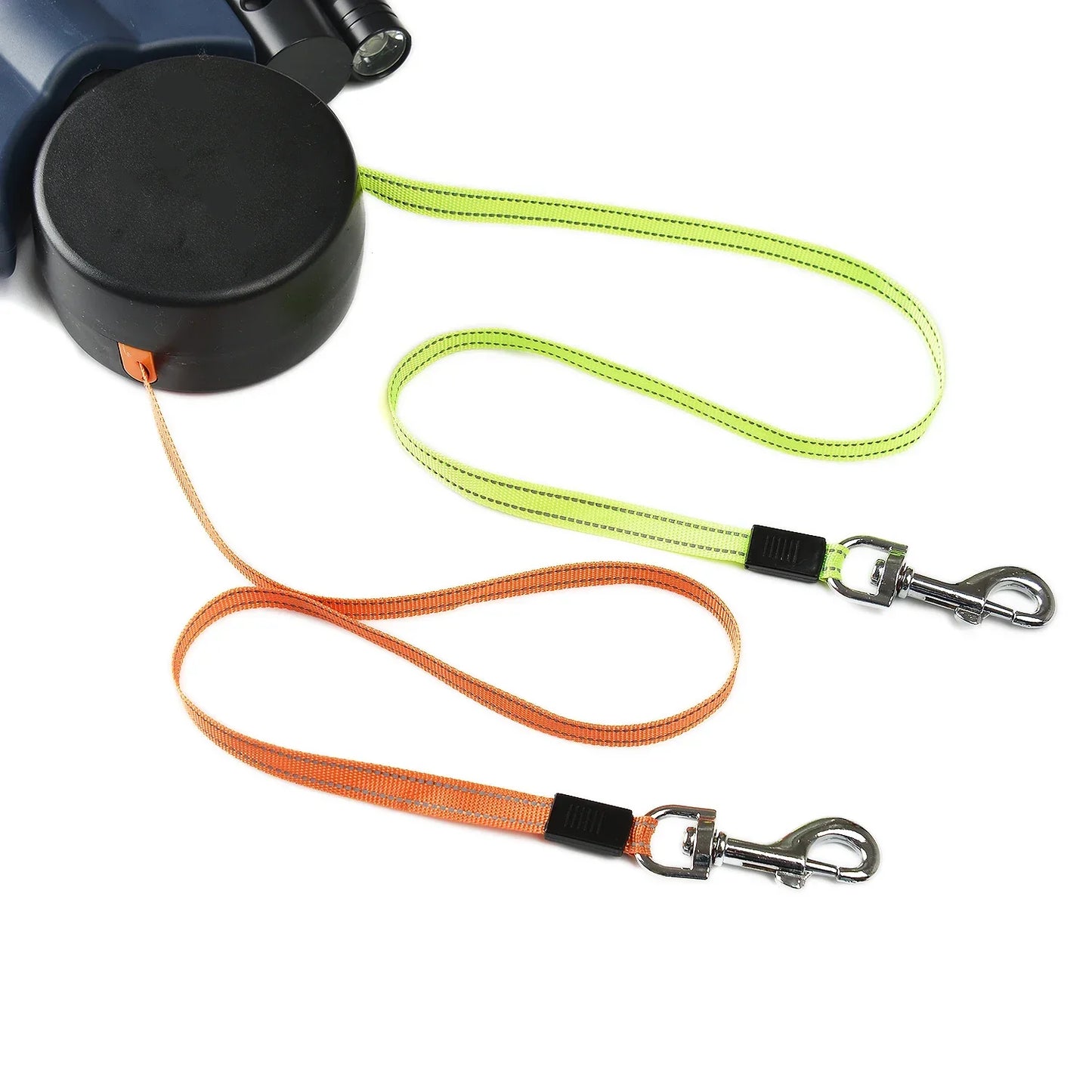 Retractable small dog double Pet Leash with light