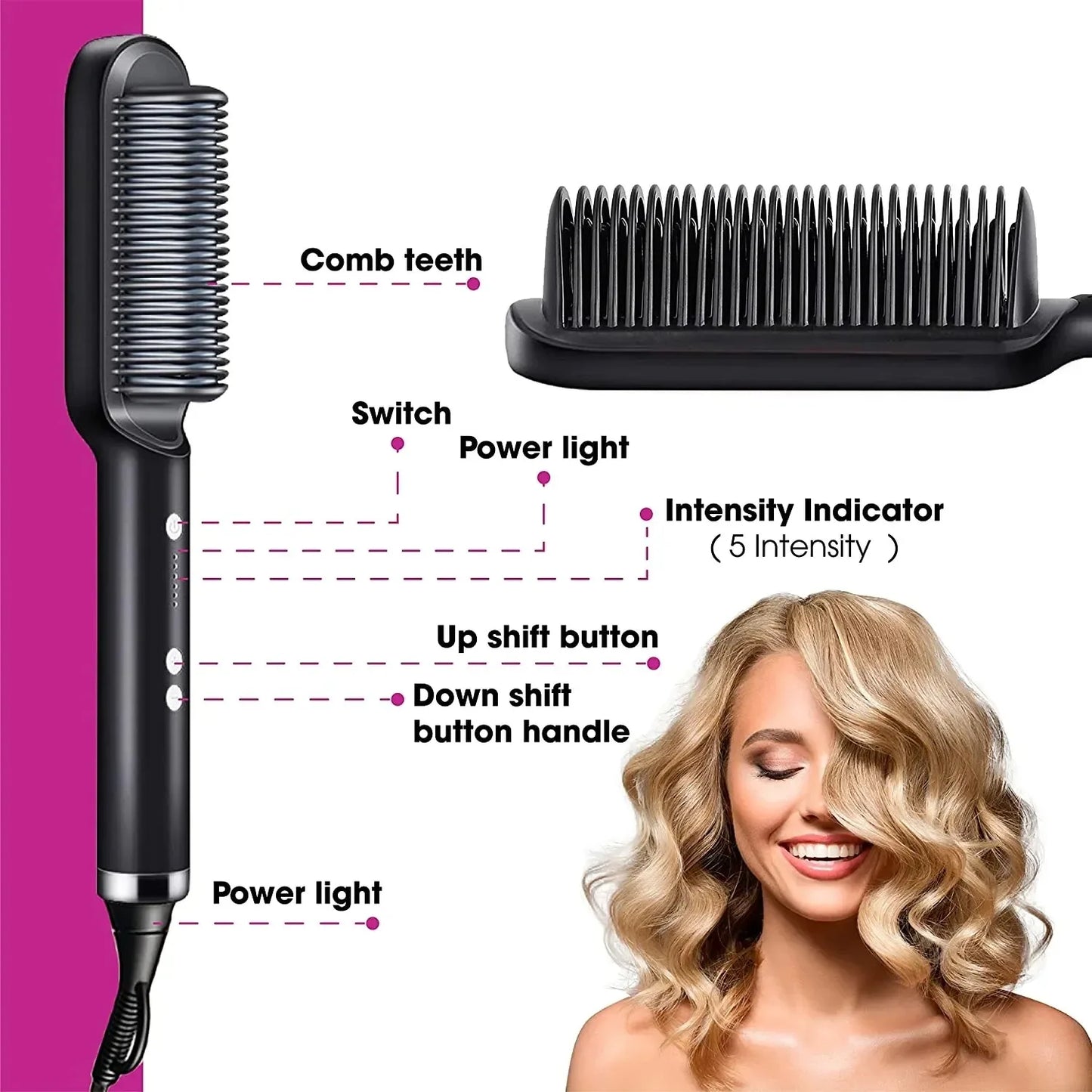3 In1 Professional Quick Heated Electric Hot Comb