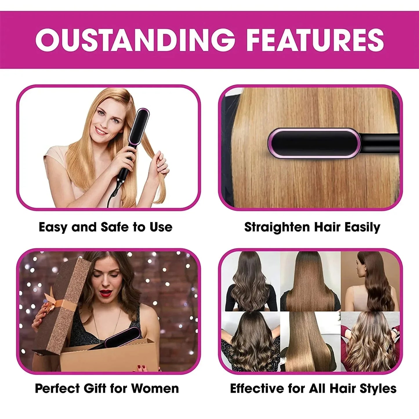 3 In1 Professional Quick Heated Electric Hot Comb