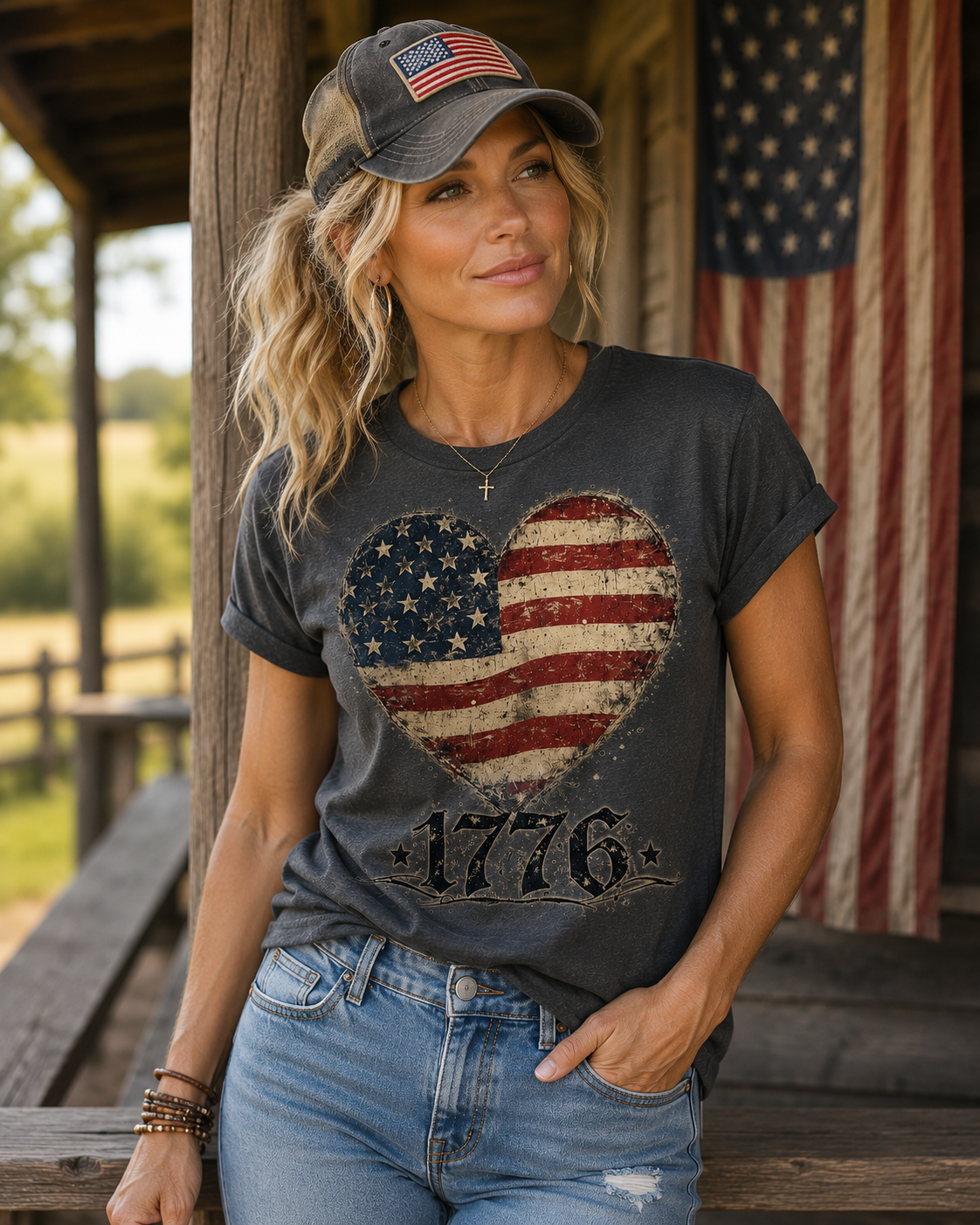 1776 Heart Patriotic Shirt