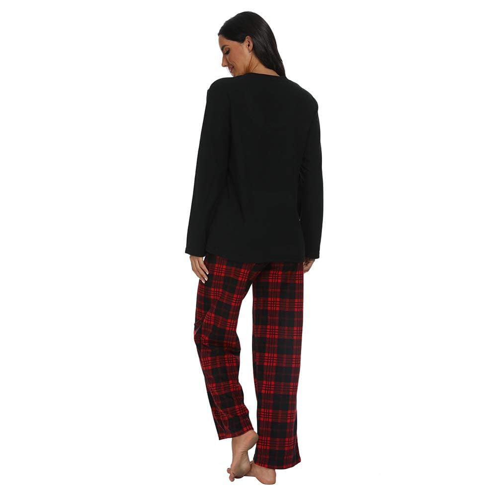 Couple Pajama Sets, Plaid Pajama Set for Men and Women Soft Warm Pjs Set