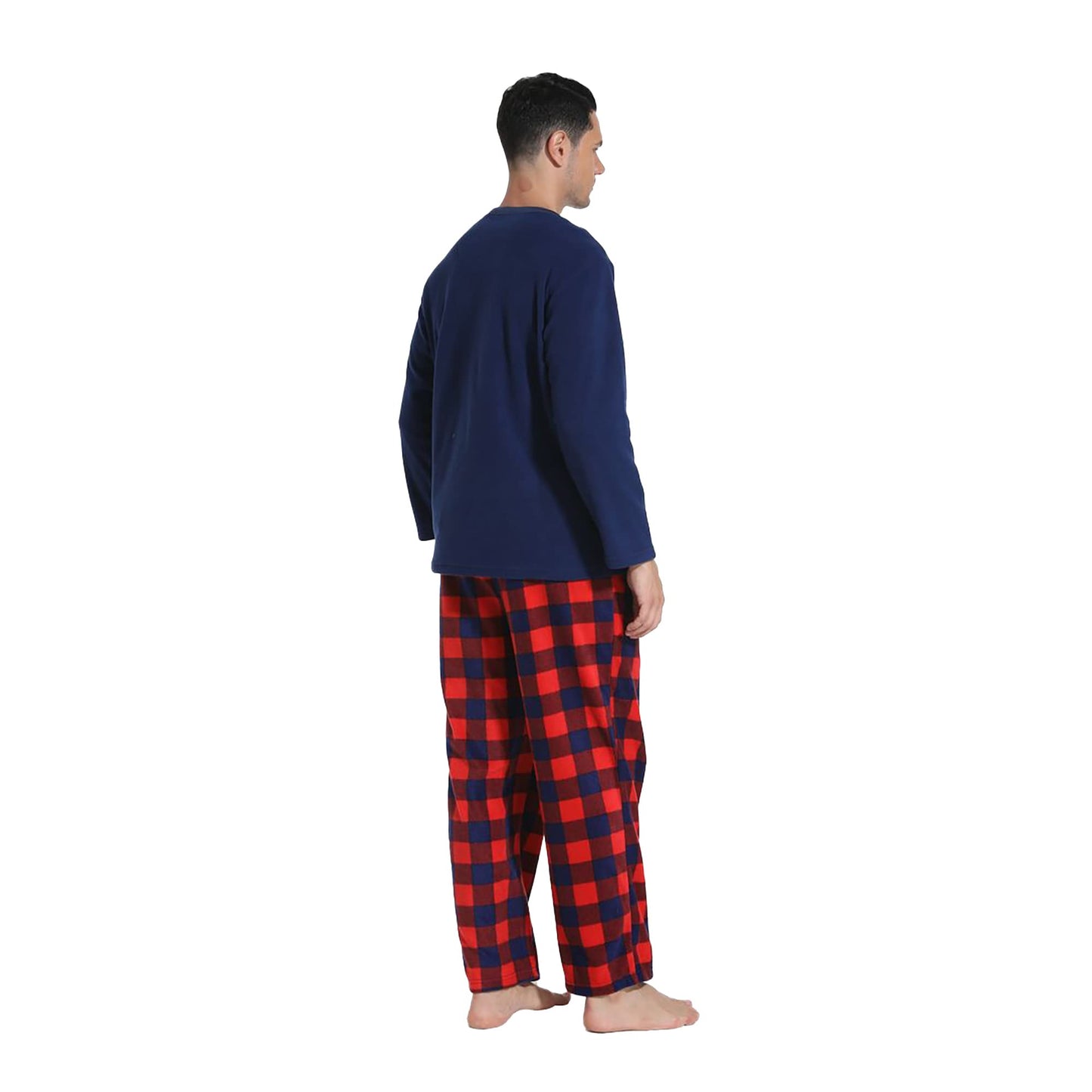 Couple Pajama Sets, Plaid Pajama Set for Men and Women Soft Warm Pjs Set