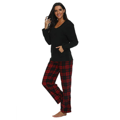 Couple Pajama Sets, Plaid Pajama Set for Men and Women Soft Warm Pjs Set