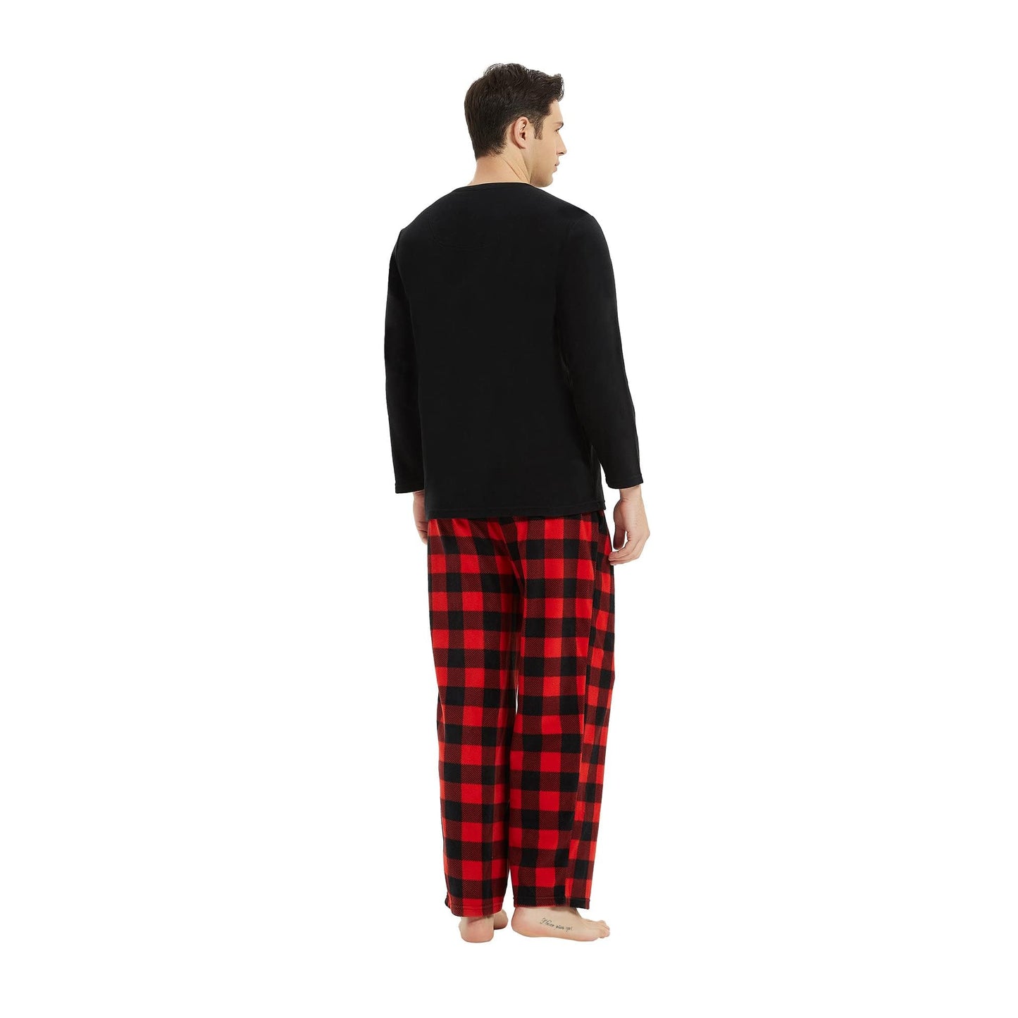 Couple Pajama Sets, Plaid Pajama Set for Men and Women Soft Warm Pjs Set