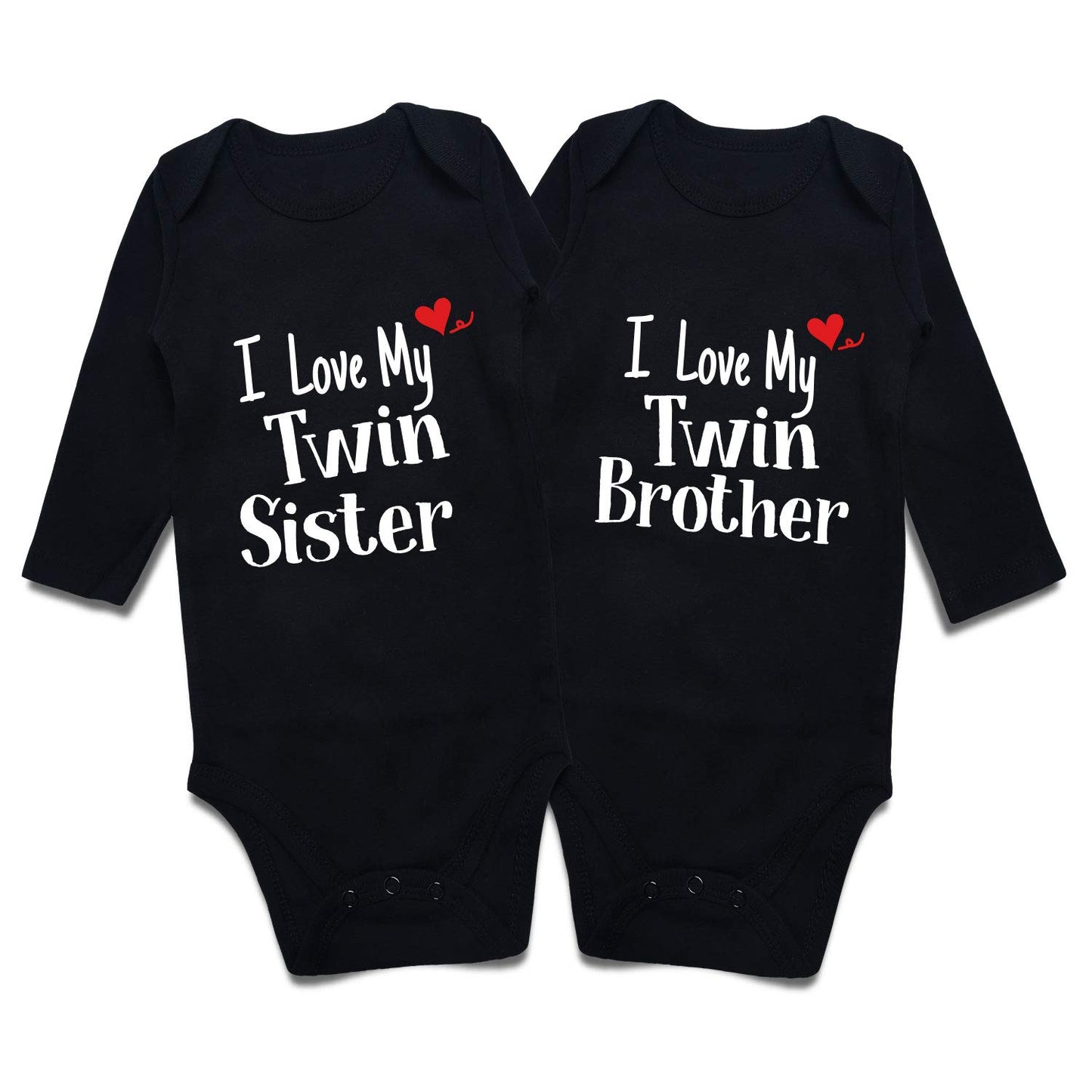 Twins Baby Bodysuits Boys Girls Rompers 2 Pack