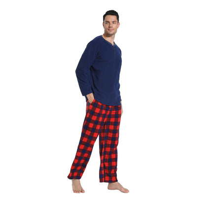 Couple Pajama Sets, Plaid Pajama Set for Men and Women Soft Warm Pjs Set