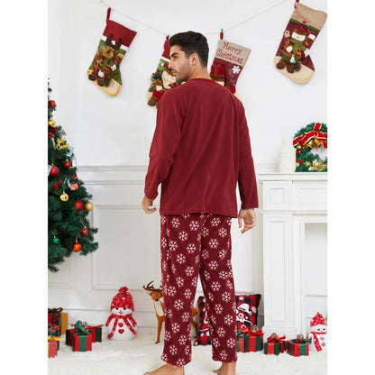 Couple Pajama Sets, Plaid Pajama Set for Men and Women Soft Warm Pjs Set