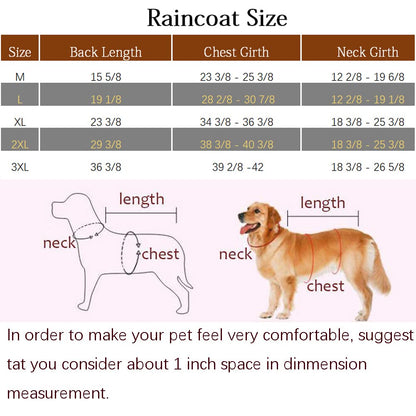 Dog Raincoat Adjustable - Pet Dinosaurs Water Proof Clothes Lightweight Rain Jacket Poncho Hoodies with Strip Reflective Blue