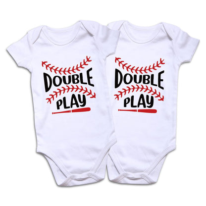 Twins Baby Bodysuits Boys Girls Rompers 2 Pack