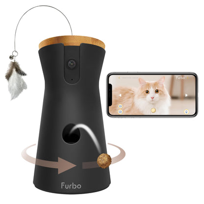 Furbo 360° Dog Camera + Nanny Bundle: Home Security & Dog Safety Alerts, Rotating Pet Treat Dispenser Camera with Speaker, Smart Home Indoor Cam w Phone App (Additional Subscription Required at Setup)