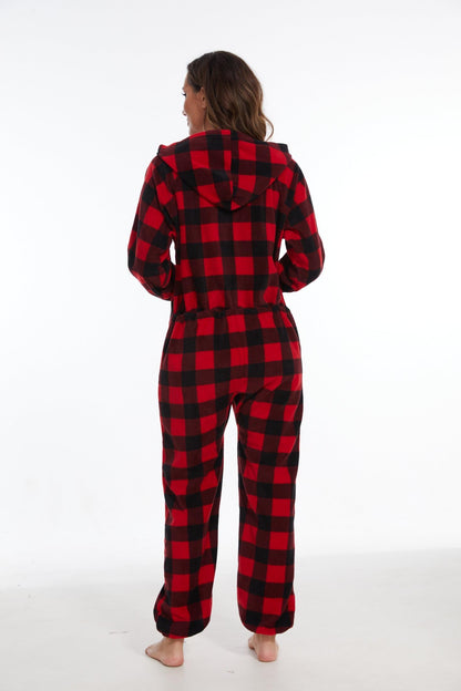 XMAS Women's & Men's Hooded Fleece Onesies One-Piece Pajamas