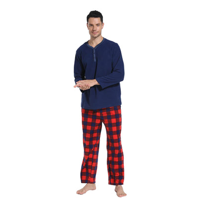 Couple Pajama Sets, Plaid Pajama Set for Men and Women Soft Warm Pjs Set