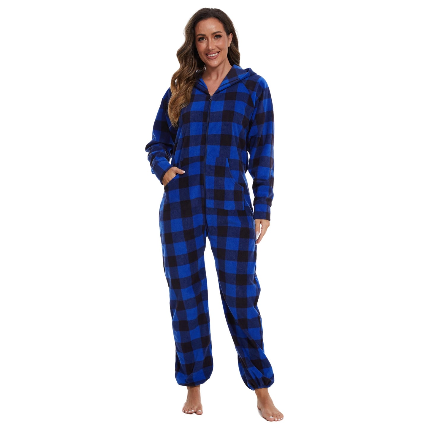 XMAS Women's & Men's Hooded Fleece Onesies One-Piece Pajamas