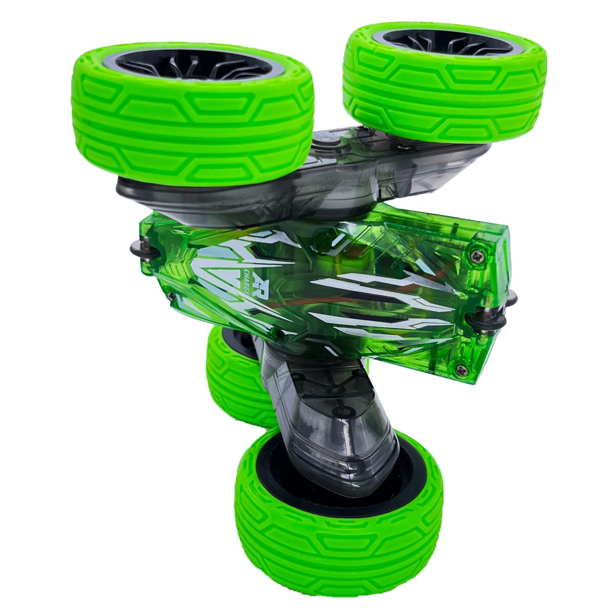 Threeking RC Stunt Cars Remote Control Car Double-Sided Driving 360-degree Flips Rotating Car Toy, Green