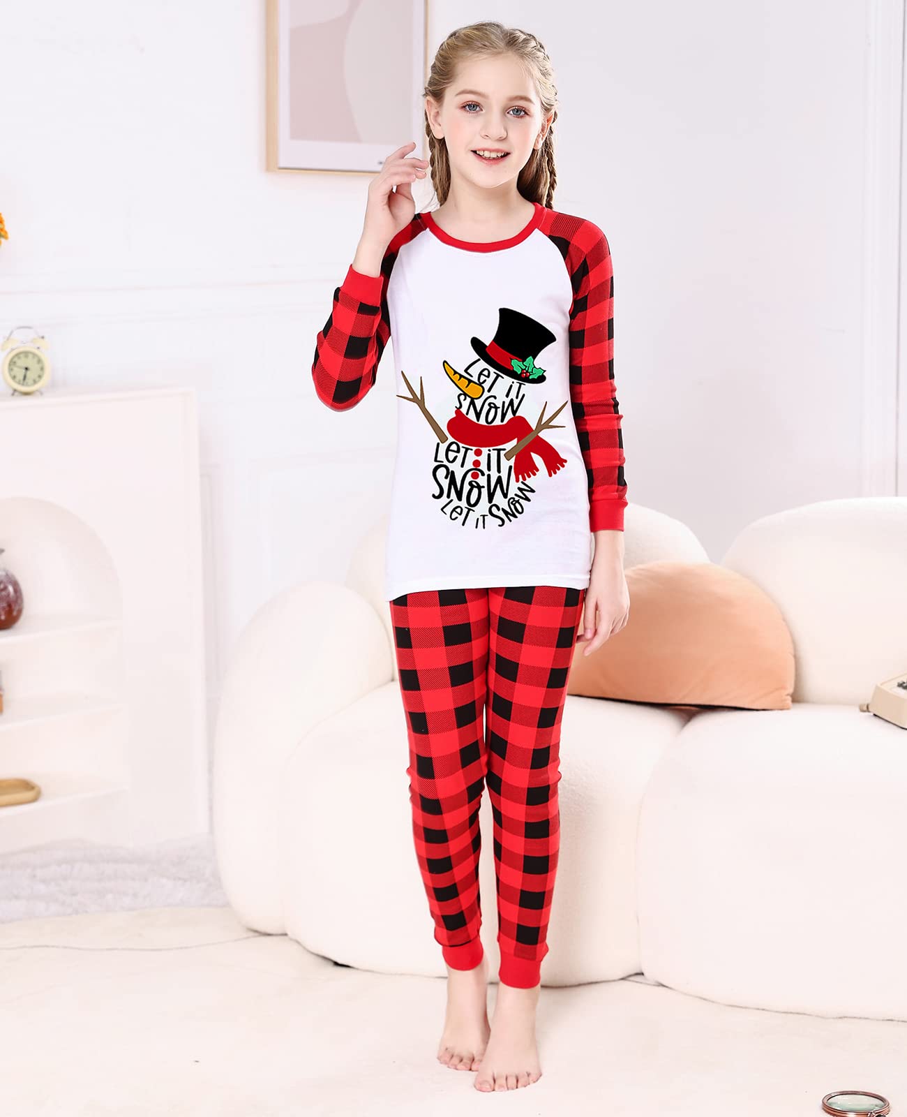 Christmas Family Matching Reindeer Pajamas Holiday Pajamas Snowman Sleepwear Christmas Pjs