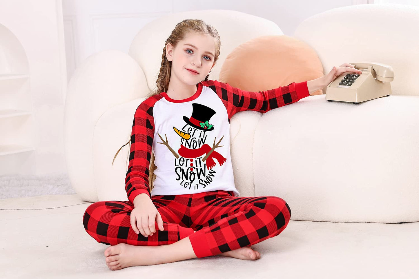 Christmas Family Matching Reindeer Pajamas Holiday Pajamas Snowman Sleepwear Christmas Pjs