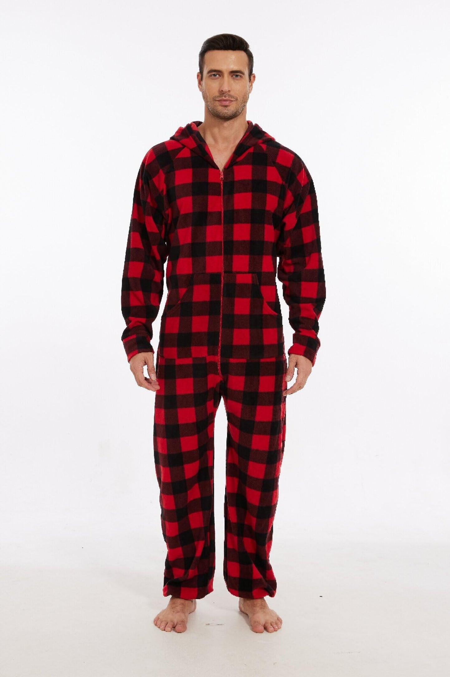 XMAS Women's & Men's Hooded Fleece Onesies One-Piece Pajamas