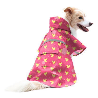 Dog Raincoat Adjustable - Pet Dinosaurs Water Proof Clothes Lightweight Rain Jacket Poncho Hoodies with Strip Reflective Blue