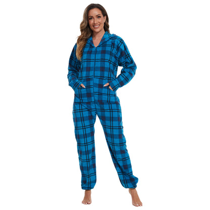 XMAS Women's & Men's Hooded Fleece Onesies One-Piece Pajamas