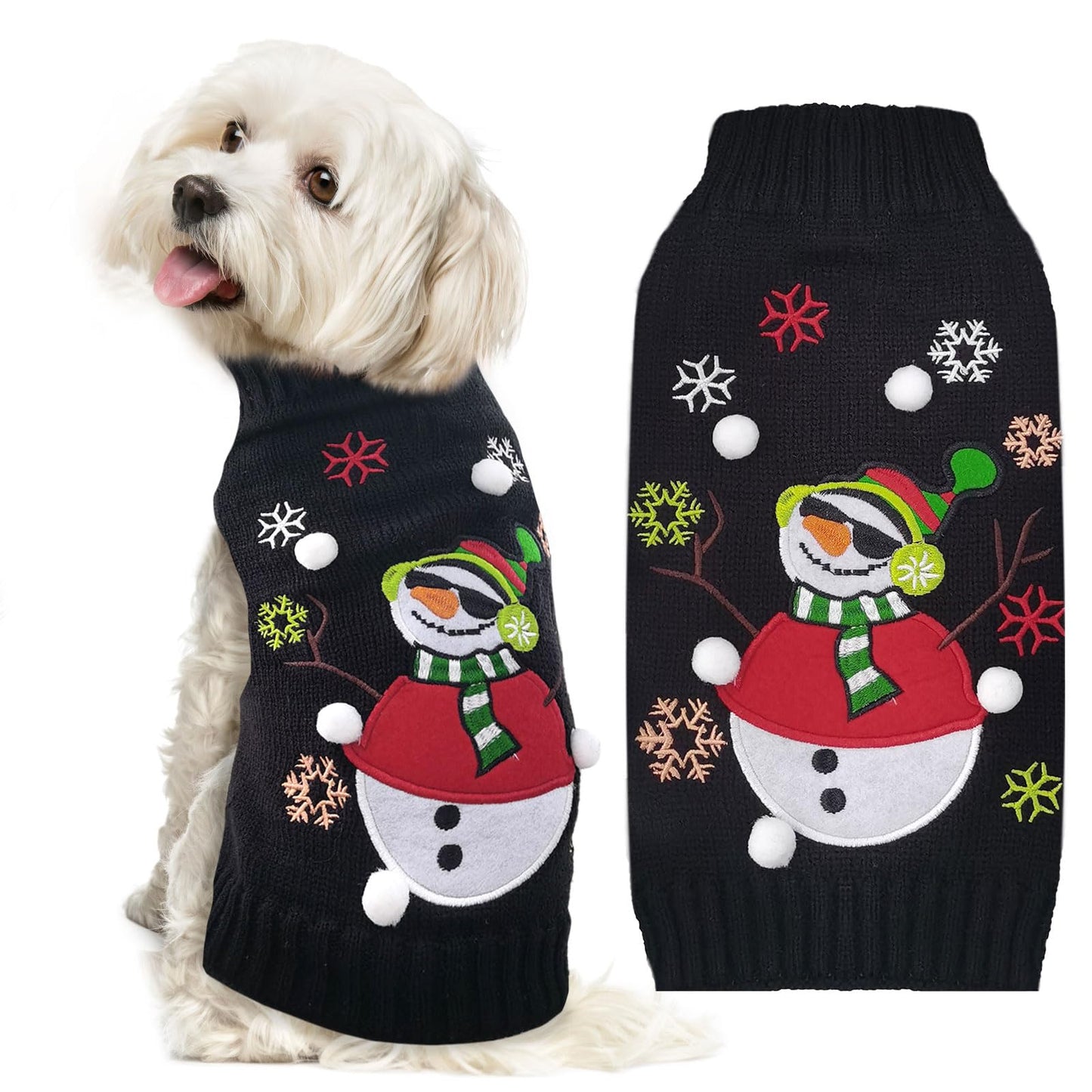 Dog Christmas Sweater Xmas Pet Clothes Cute Gray Reindeer Holiday Puppy Cat Costume New Year Gifts for Small Medium Large Dogs Jumpers (S, Gray Reindeer)