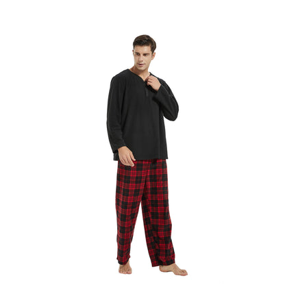 Couple Pajama Sets, Plaid Pajama Set for Men and Women Soft Warm Pjs Set