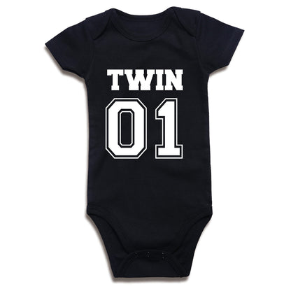 Twins Baby Bodysuits Boys Girls Rompers 2 Pack