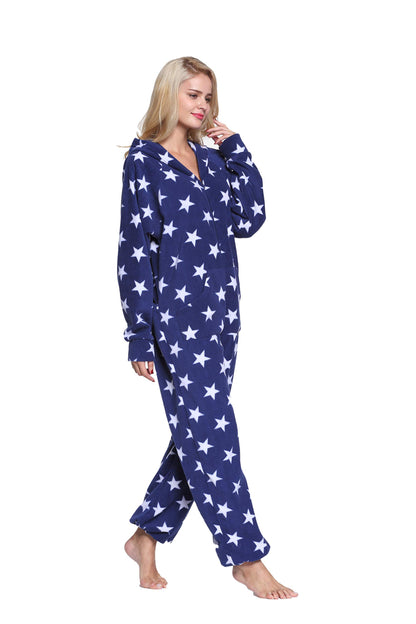 XMAS Women's & Men's Hooded Fleece Onesies One-Piece Pajamas