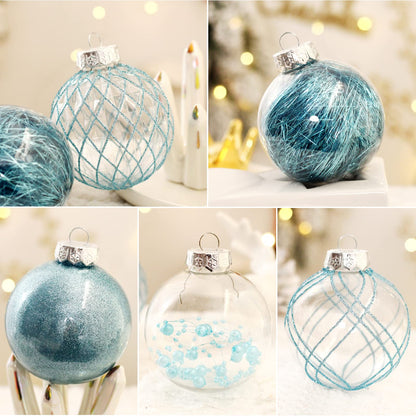 Clear Plastic Christmas Ball Ornaments, 30ct 2.36 Inch Champagne Balls for Tree Decoration - Shatterproof for Holiday Wedding Party Gifts