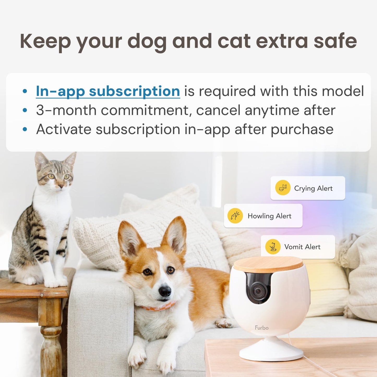 Furbo 360° Dog Camera + Nanny Bundle: Home Security & Dog Safety Alerts, Rotating Pet Treat Dispenser Camera with Speaker, Smart Home Indoor Cam w Phone App (Additional Subscription Required at Setup)