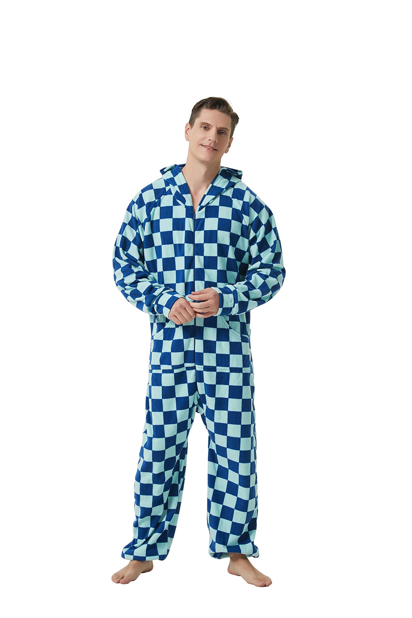 XMAS Women's & Men's Hooded Fleece Onesies One-Piece Pajamas