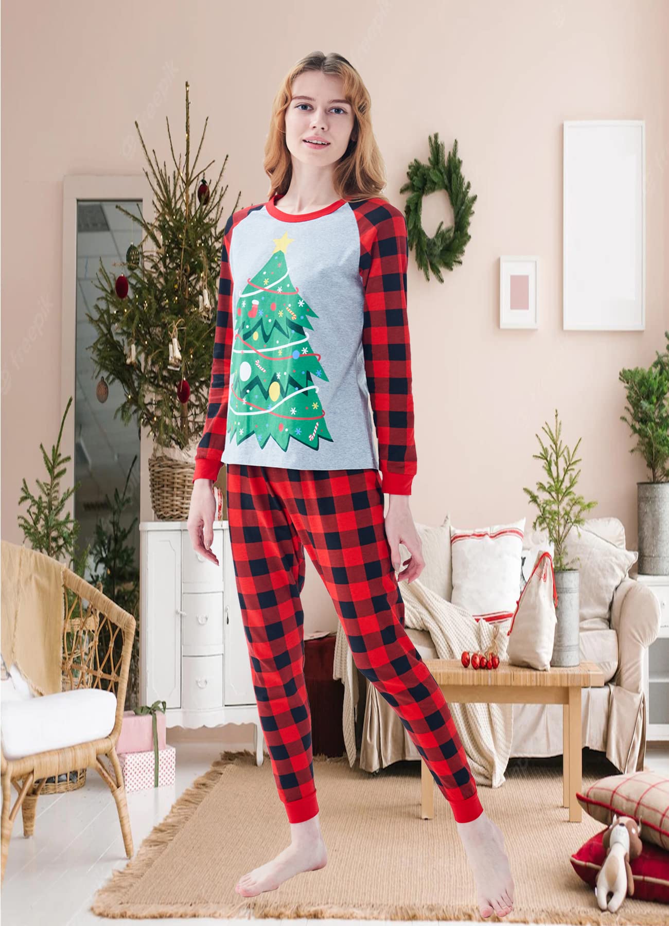 Christmas Family Matching Reindeer Pajamas Holiday Pajamas Snowman Sleepwear Christmas Pjs