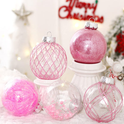 Clear Plastic Christmas Ball Ornaments, 30ct 2.36 Inch Champagne Balls for Tree Decoration - Shatterproof for Holiday Wedding Party Gifts