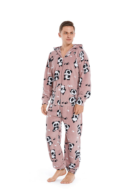 XMAS Women's & Men's Hooded Fleece Onesies One-Piece Pajamas