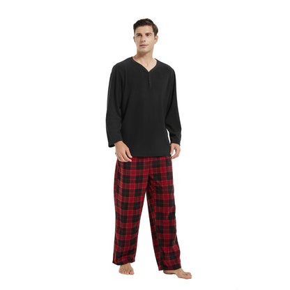 Couple Pajama Sets, Plaid Pajama Set for Men and Women Soft Warm Pjs Set