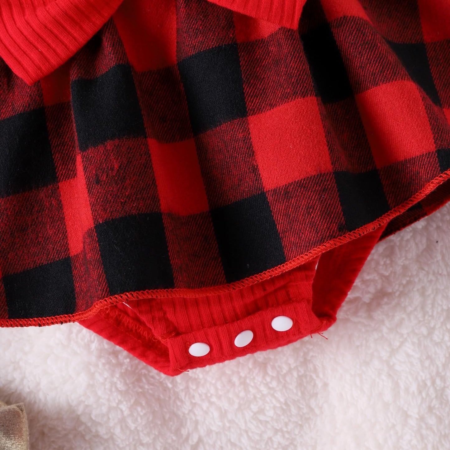 Infant Baby Girl Christmas Plaid Overall Dress Outfits Fall Winter Ruffle Romper Headband Sets