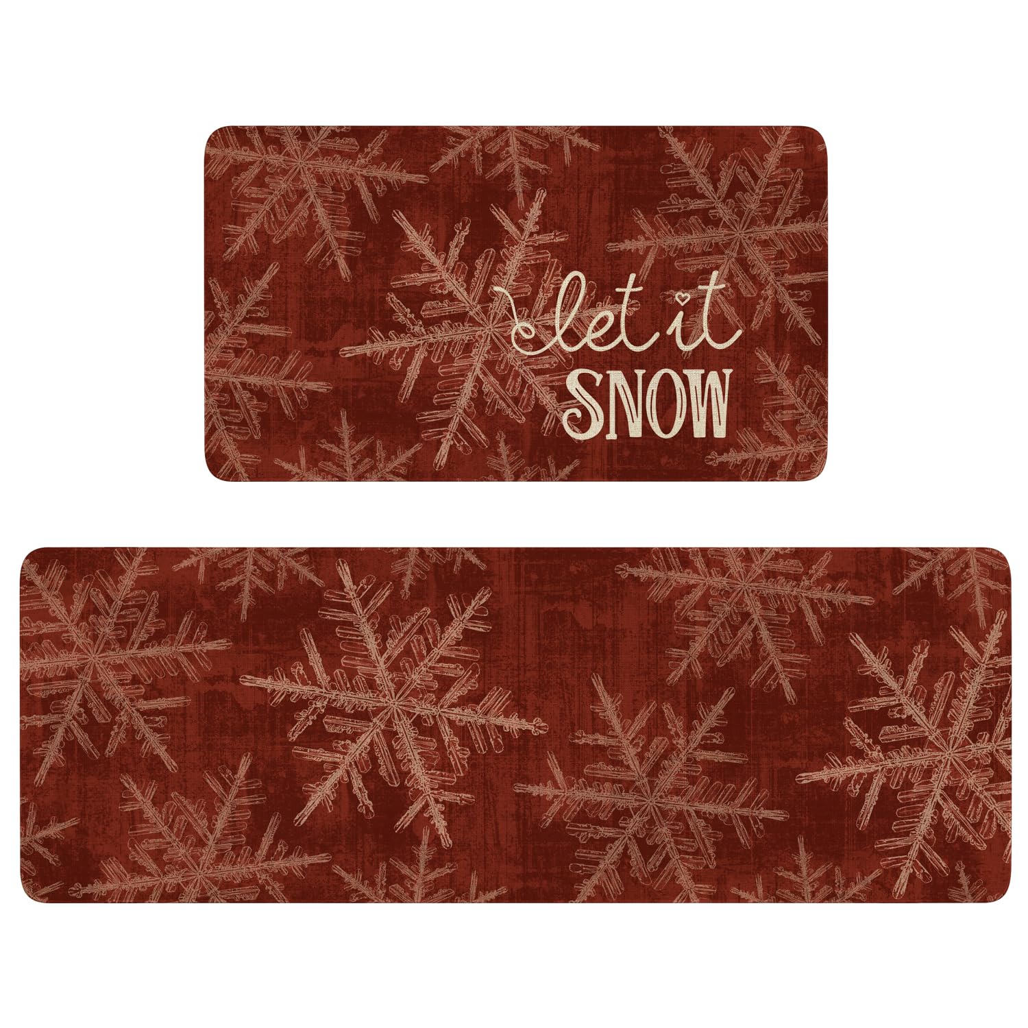 Red Let it Snow rug