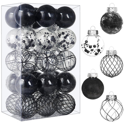 Clear Plastic Christmas Ball Ornaments, 30ct 2.36 Inch Champagne Balls for Tree Decoration - Shatterproof for Holiday Wedding Party Gifts