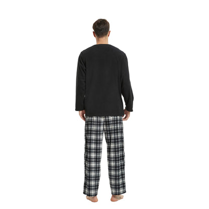 Couple Pajama Sets, Plaid Pajama Set for Men and Women Soft Warm Pjs Set