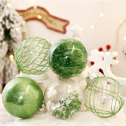 Clear Plastic Christmas Ball Ornaments, 30ct 2.36 Inch Champagne Balls for Tree Decoration - Shatterproof for Holiday Wedding Party Gifts