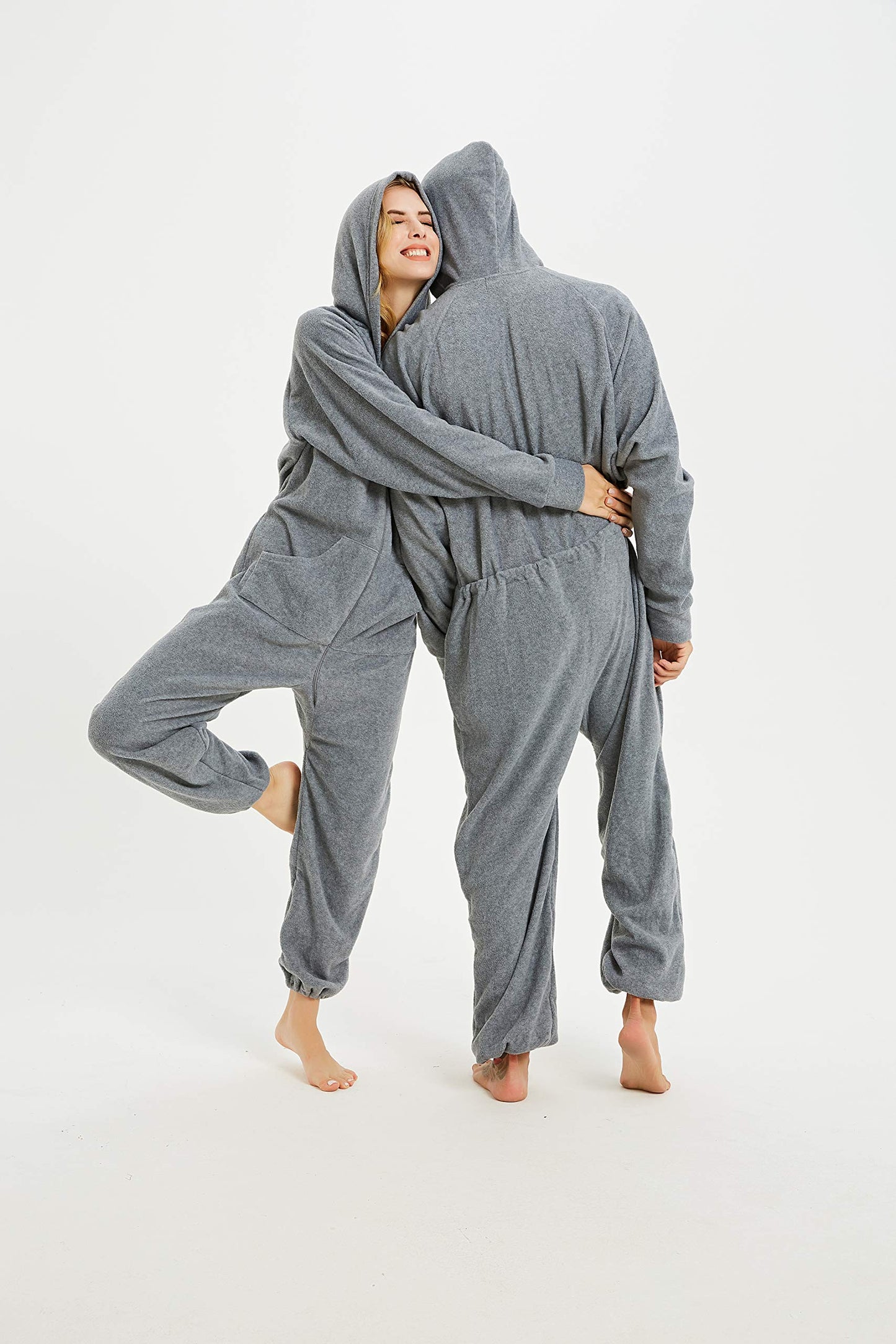 XMAS Women's & Men's Hooded Fleece Onesies One-Piece Pajamas