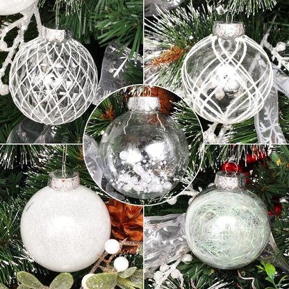 Clear Plastic Christmas Ball Ornaments, 30ct 2.36 Inch Champagne Balls for Tree Decoration - Shatterproof for Holiday Wedding Party Gifts