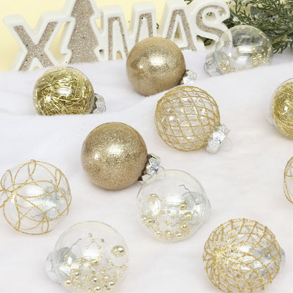 Clear Plastic Christmas Ball Ornaments, 30ct 2.36 Inch Champagne Balls for Tree Decoration - Shatterproof for Holiday Wedding Party Gifts